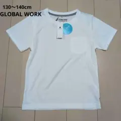 GLOBAL WORK ポケット付きTシャツ XXL 130〜140cmホワイト