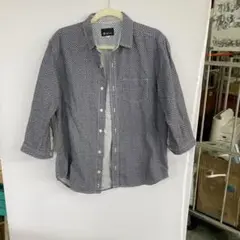 M11 THE SHOP TK メンズ 七分袖シャツ 紺模様