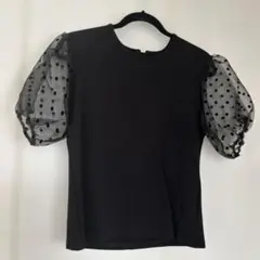 JENNE ジェンヌ　ドットチュールスリーブ　Tシャツ