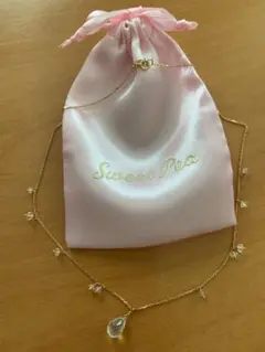 【新品同様】18k sweet pea スイートピー 天然石ネックレス