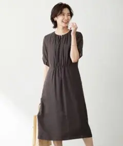 J.PRESS ブライトスパンボイル ワンピース ブラウン系