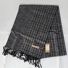 【新品未使用】WENSLIシルク100%ロングパイルマフラー（両面柄）　タグ付
