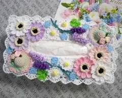 ❀ティッシュボックスカバー 9 　ハンドメイド❀レース編み