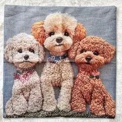 【♡超かわ♡】プードルプリントクッションカバー 45 × 45 マイクロミンク