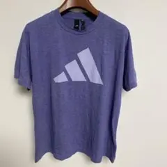 adidas アディダス パープル ロゴ Tシャツ 半袖 XL