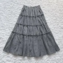 Face campana ロングティアードスカート　ウエストゴム　洗える　韓国製