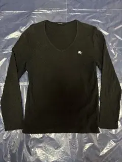 BURBERRY BLACK LABEL 長袖Tシャツ　サイズ2　市松模様　黒