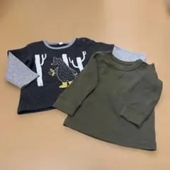 キルティング長袖　ワッフル生地長袖　80 子供服