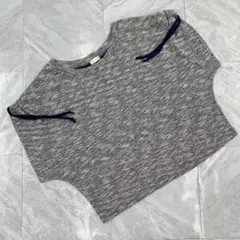 CHANMEAL リボン付き ドルマン ニット トップスグレーM