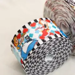 不思議の国のアリス　グログランリボン　幅２５ｍｍ　４ｍ　未使用　ディズニー