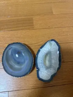 アゲートスライス ルース石 紫グレー