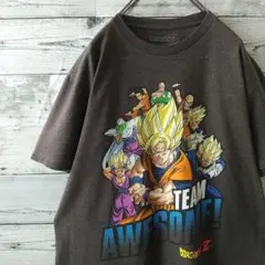 海外輸入☆人気☆ドラゴンボールZ ビッグプリント Ｔシャツ グレー M～L相当