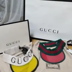 GUCCI サンバイザー ゴルフ アクセサリー グッチ ビニール ヘアバンド