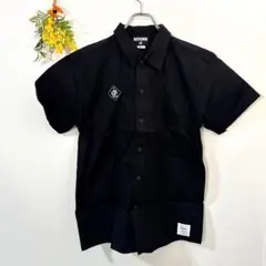 ビヨンド/BEYOND 黒 半袖ワークシャツ/新品未使用/綿100% 生地厚め