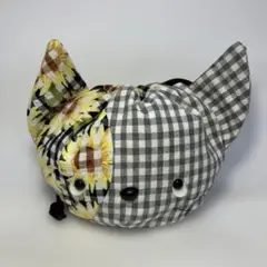 巾着　ちび猫ブチ:向日葵No.48-CM