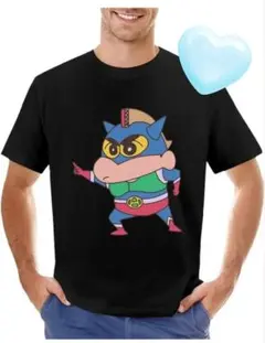 アクション仮面しんちゃんTシャツ 黒４XL