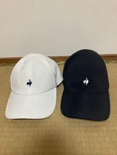 ルコックスポルティフ　テニス キャップ　2点セット(ネイビー、ホワイト)