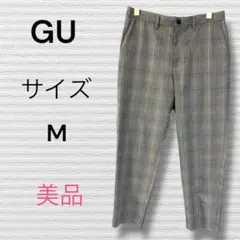 E-45 GUチェック イージーアンクルパンツ メンズ Mサイズ グレー
