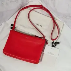 セリーヌ トリオスモール ショルダーバッグ レッド