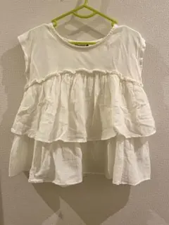 ブランシェス 白 フリルトップス 120cm