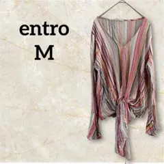 entro 【M】ストライプ Vネック トップス カラフル