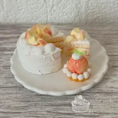 桃のケーキプレート ミニチュアスイーツ