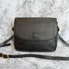 極美品 バーバリー ショルダーバッグ ヴィンテージ レザーブラック