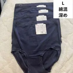 WACOAL ネイビー　L 綿混　深め　ショーツ　4枚