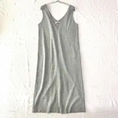 【ショコラフィネローブ】ワンピース 綿混 バックスリット ノースリーブ F