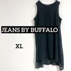 即購入OK✨JEANS BY BUFFALO【XL】黒 シフォンワンピース