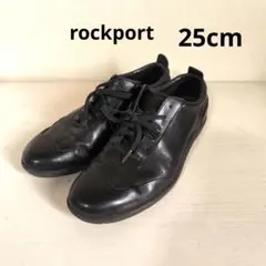ROCKPORT ブラック レザースニーカー　シューズ　25cm