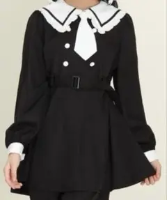 新品！ピンクハント♡セーラー襟ネクタイ付きブラックワンピース 150cm
