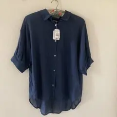 Chez toi ネイビー 半袖シャツ 新品未使用　値下げ！