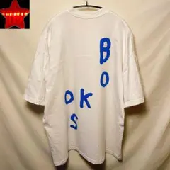 【アクチュアルソース】 tシャツカットソー 青×白 ペイントプリント XL