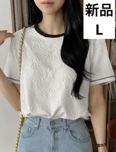 新品 Lサイズ トップス ホワイト Tシャツ 半袖