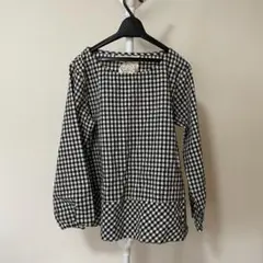 マシュカシュmashukashuギンガムチェック柄 長袖トップス