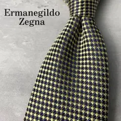 美品 Ermenegildo Zegna ジャガード ソリッド ネクタイ 金 黒