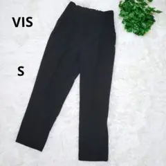 VIS ビス　ブラック スラックス ハイウエスト パンツ S ゴム