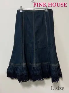 【一度着用のみ美品】レースフリルデニムスカート