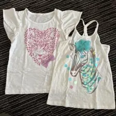 ヒョウとゼブラの可愛いTシャツ2枚セット