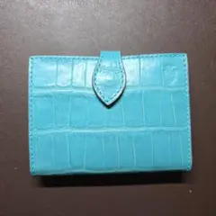 フェリージ　ターコイズ クロコダイル風カードケース