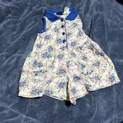 花柄ロンパース　3T ノースリーブ　古着　ヴィンテージ