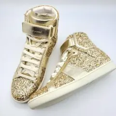 【未使用品】SAINT LAURENT ハイカットスニーカー ゴールドラメ