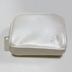 ホワイト ポーチ 花刺繍 マチ 高級感 ファスナー 小さめ コンパクト