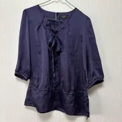五分袖ブラウス リボン付き