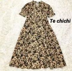 Te chichiテチチ　ボカシリーフプリントワンピース