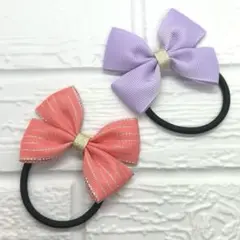 【384】ハンドメイド　グログランリボンのヘアゴム
