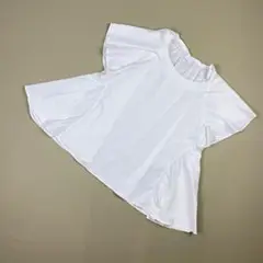美品 Sono ソーノ 半袖フレアブラウス ホワイト サイズ1*WA377