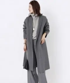 Plage プラージュ 160Sショールカラーベルテッドコート 36 グレー
