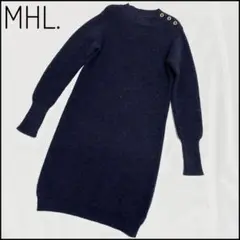 MHL. マーガレットハウエル アルパカ混 ニットワンピース ネイビーサイズⅡ
